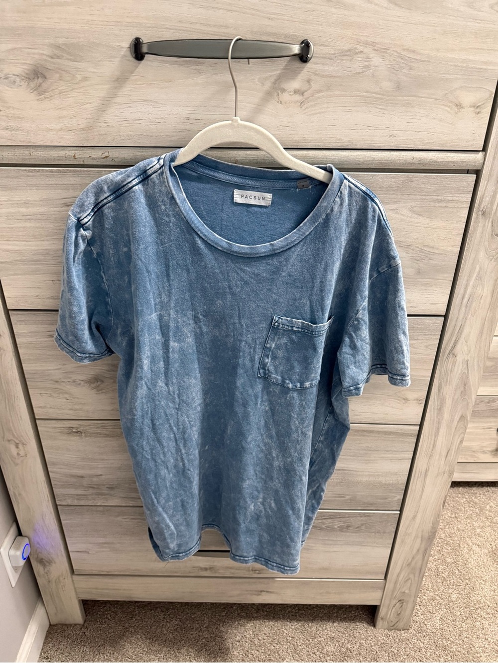 PacSun Mineral Wash Blue Short Sleeve Pocket Tee
